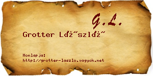 Grotter László névjegykártya